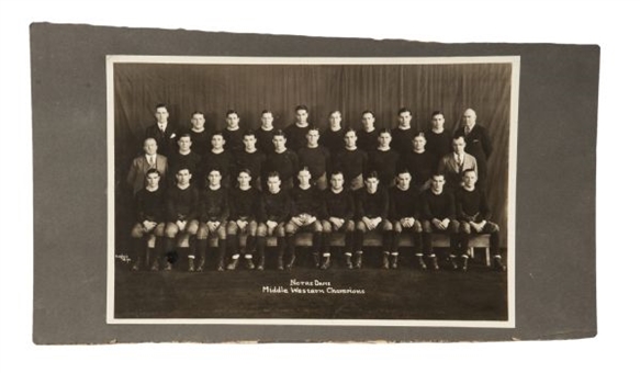 1926 Notre Dame Large Team Photo with Knute Rockne - Owned by Former Player Ray Morelli! 